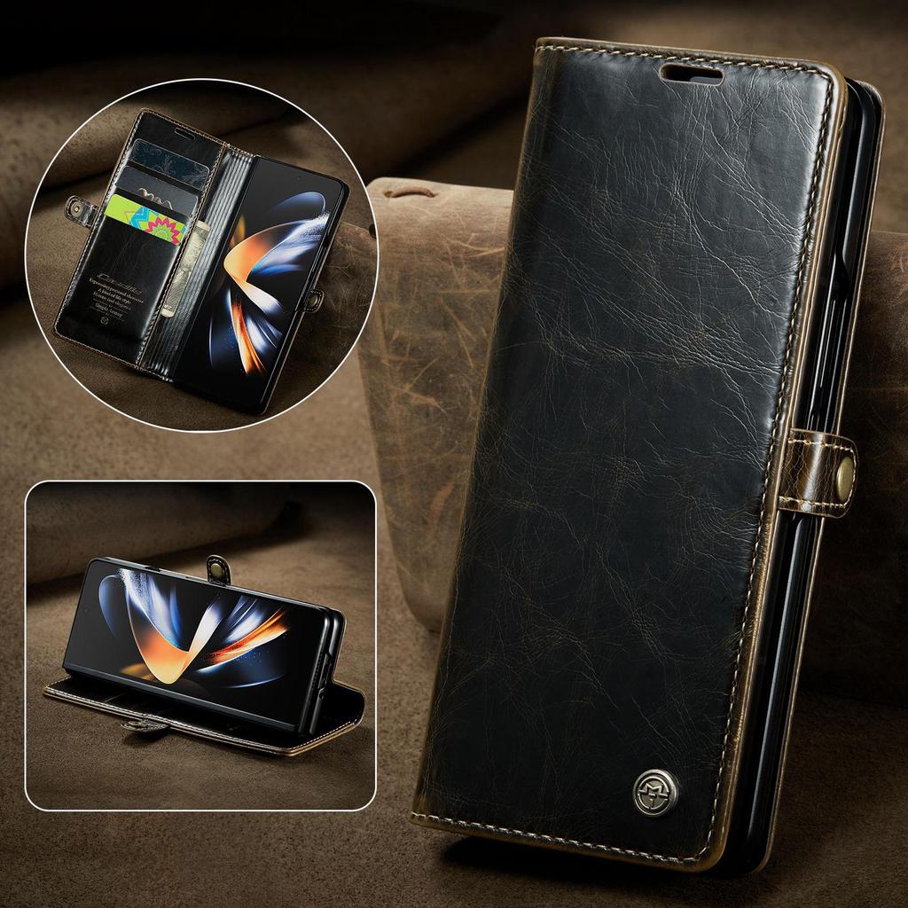 Кожаный чехол-кошелек в стиле ретро для Samsung Galaxy Z Fold 4 3 5 GZ Flip 3 4 5, роскошный магнитный держатель для карт, универсальный защитный чехол-бумажник для телефона