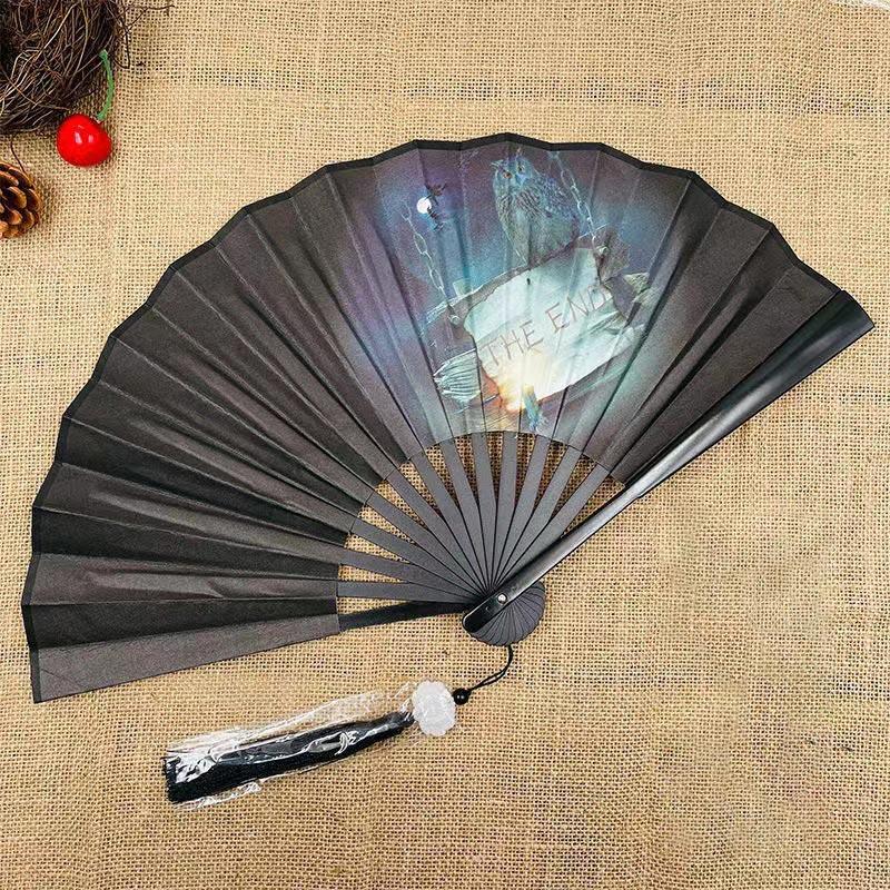 1 шт., сувениры для вечеринки, тканевый ручной вентилятор, карманный бамбуковая ручка, складной веер, орнамент, ретро, ​​декоративный