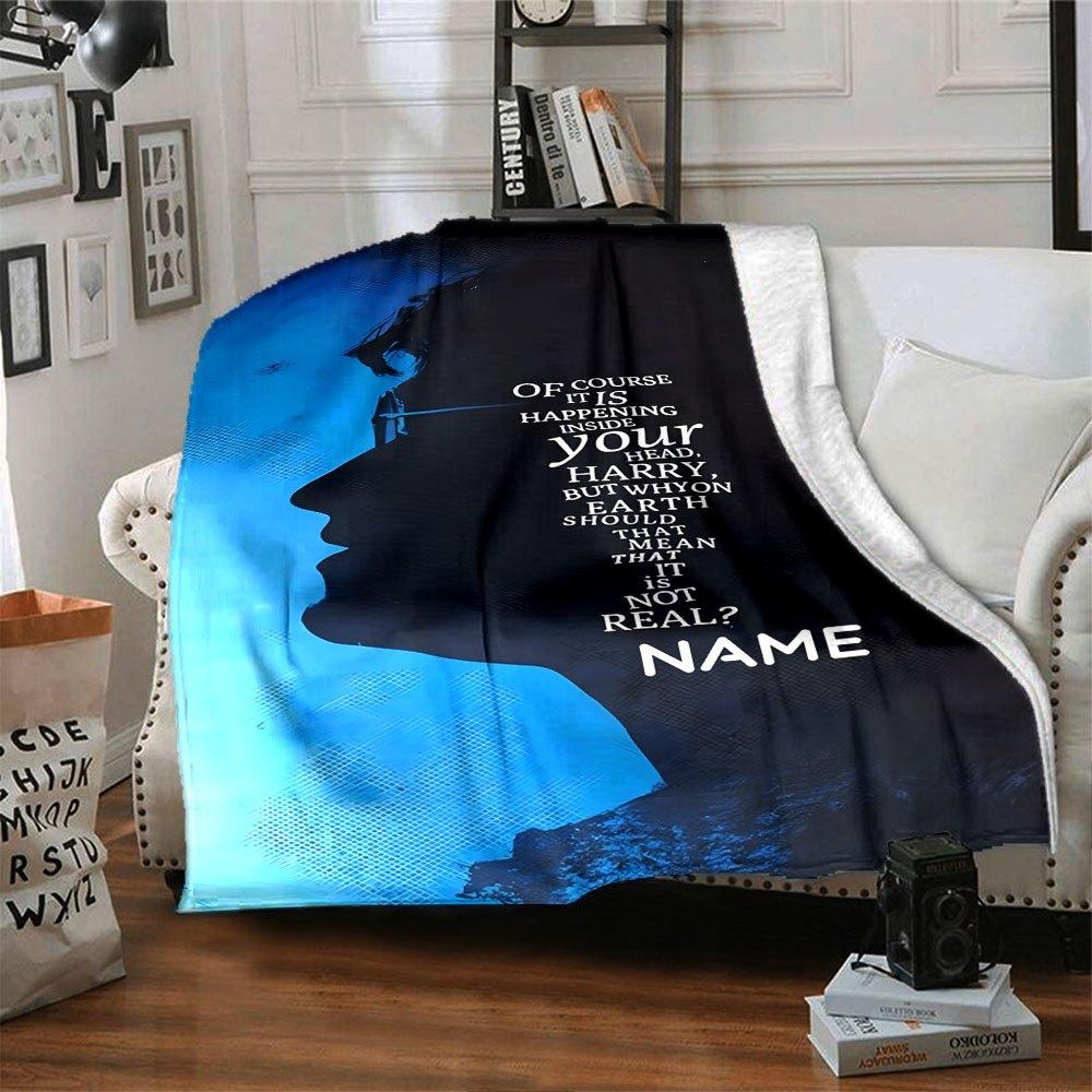 Harry'S Inner World Lightweight Personalized Blanket Personalized Name Warmthful Decor Suitable For Sofa Couch Office Bed Picnics Allseason Use