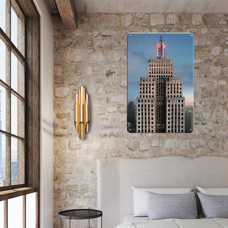 Beautiful City Landmarks Retro Posters Paris Dubai Building View Metal Tin Sign Living Room Bedroom Home Decorative Art Painting