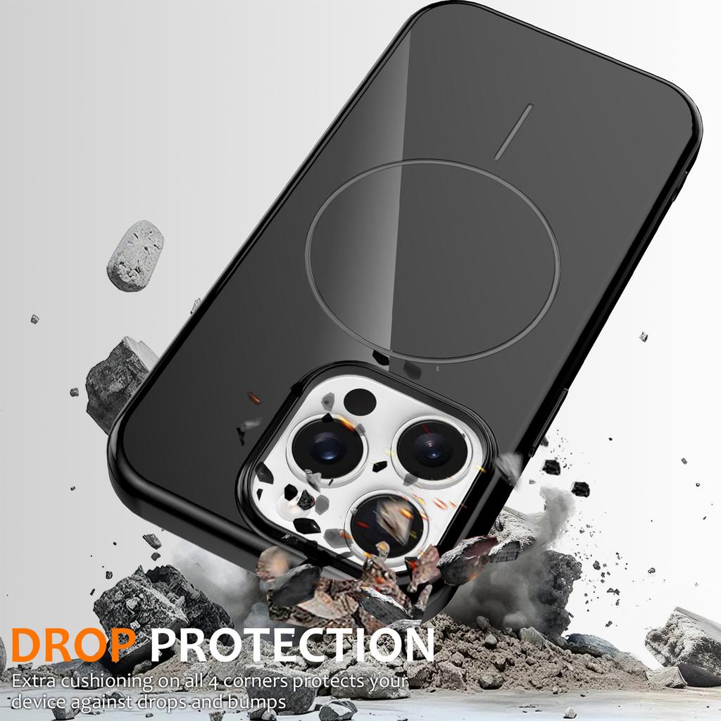 For iPhone 14 Pro Magnetic Case Compatible with MagSafe TPU Phone Back Cover with Lanyard