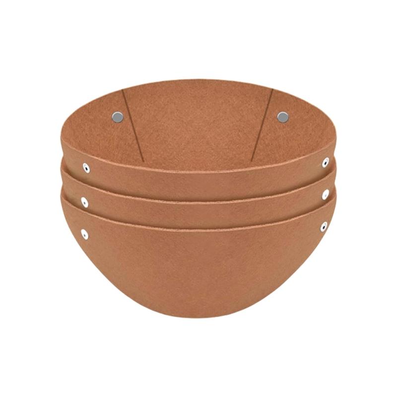 Pack of 3 Bird Proof Hanging Basket Liners Insert Thick Felt Fabric Coconut Liner Alternative Improved Airflows Drainage
