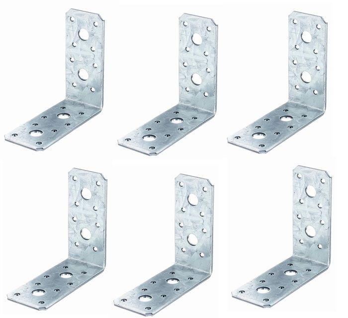 Fixing Bracket - Sendzimir - 90 X 90 X 40 Mm - Galvanized Steel - Set of 6 Pieces