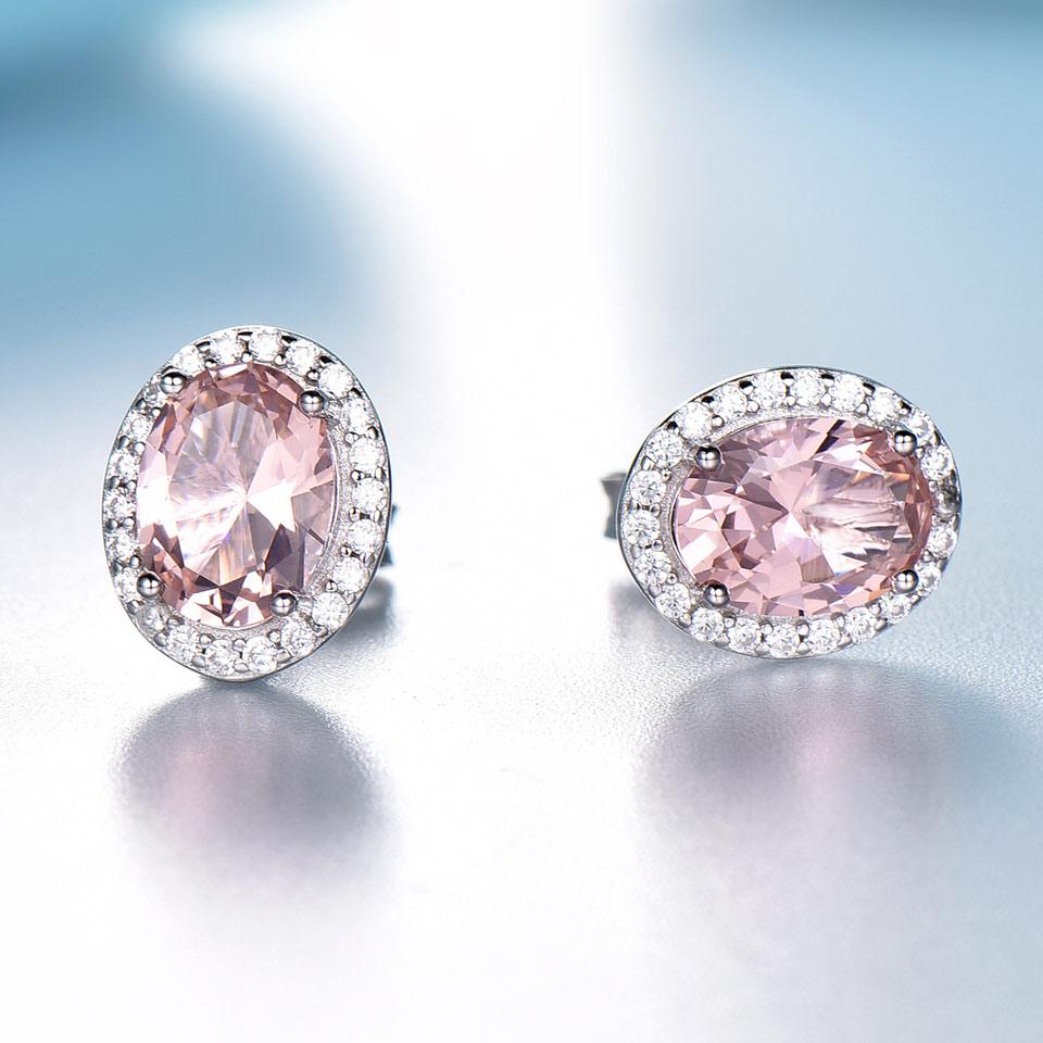 Umcho Розово-розовые/небесно-голубые серьги с сапфиром и морганитом