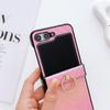Gradient Leather Colorful Case for Samsung Galaxy Z Flip  4 3 flip G Ring Holder Bracket Shockproof Cover for Samsung ZFlip4
