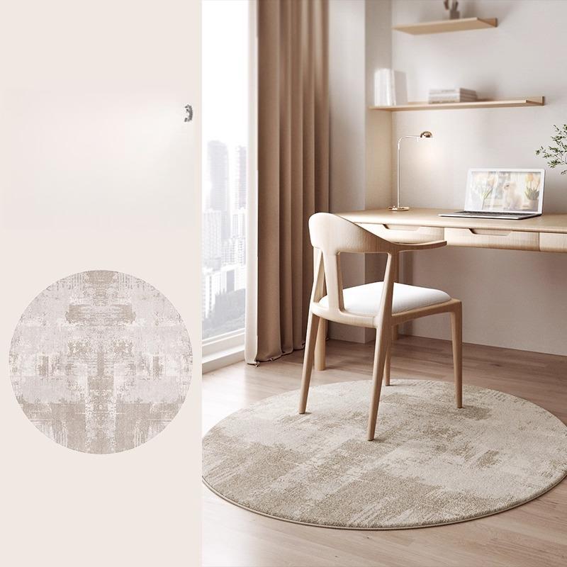 Cream Style Bedroom Decor Round Carpet Fluffy Soft Carpets for Living Room Thick Plush Bedside Floor Mat Washable Cloakroom Rug