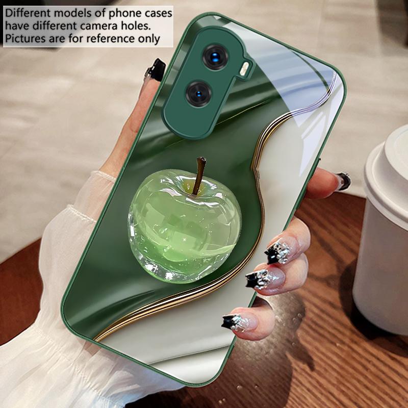 Прозрачный цветной яблоко Для Honor 200 90 8X 9X Pro Lite P50 P40 Nova 10 11i P60 Magic4 6 Mate 20 50 Закаленное стекло Чехол для телефона