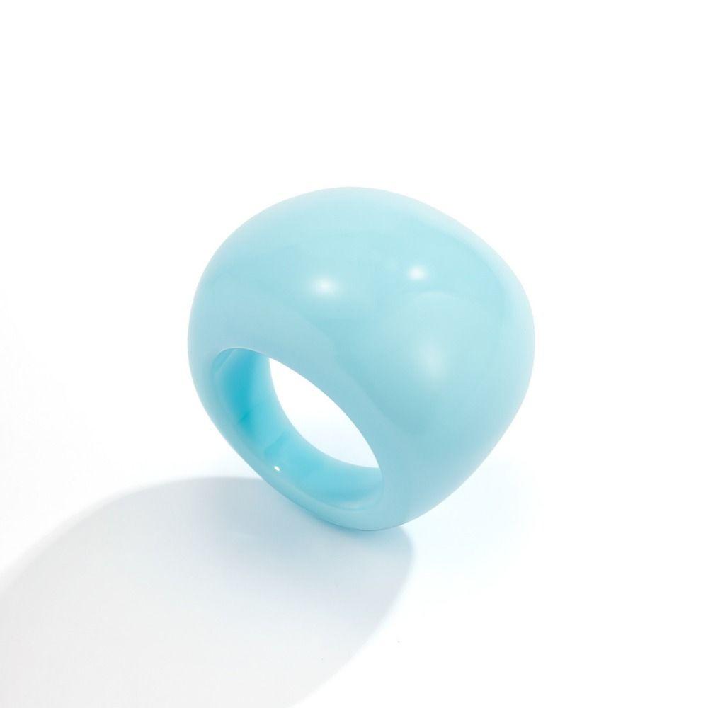 Candy Color Geometric Ring Classic Big Dome Plain Ring Jewelry Accessories Acrylic Ring Part