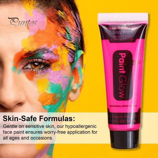 14.2 мл УФ-неоновая краска для лица, светящаяся в темноте, флуоресцентная краска на водной основе, смываемая, для детей, взрослых, музыкальных фестивалей, вечеринок, косплея, макияжа для тела