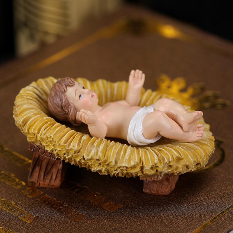 Christmas Nativity Jesus Holiday Gifts Crafts Christian Holy Baby Child Catholic Figures Jesu Statuette Baby Figurine