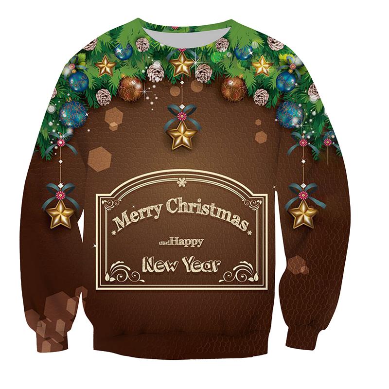 2023 Рождество Хэллоуин узор повседневный свитер с длинными рукавами модный спортивный свитер с круглым вырезом