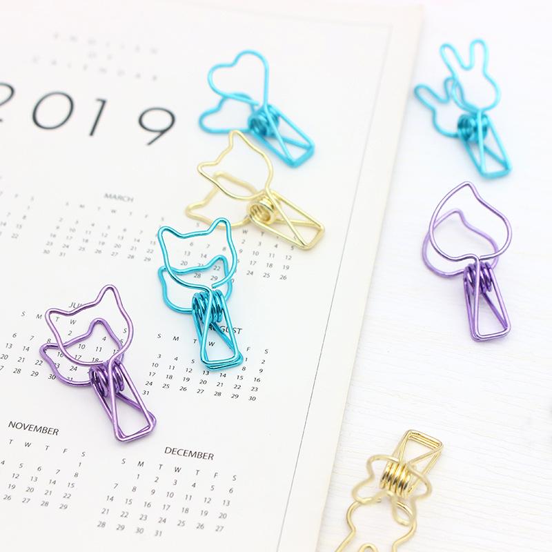 Милый металлический креативный маленький зажим в форме рыбки, мультяшный, красочный, зажимы в виде ласточкина хвоста, органайзер для канцелярских принадлежностей в женском стиле