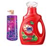 Lux Radiant Orchid Fragrance Body Wash and Omo Antibacterial Laundry Detergent Set