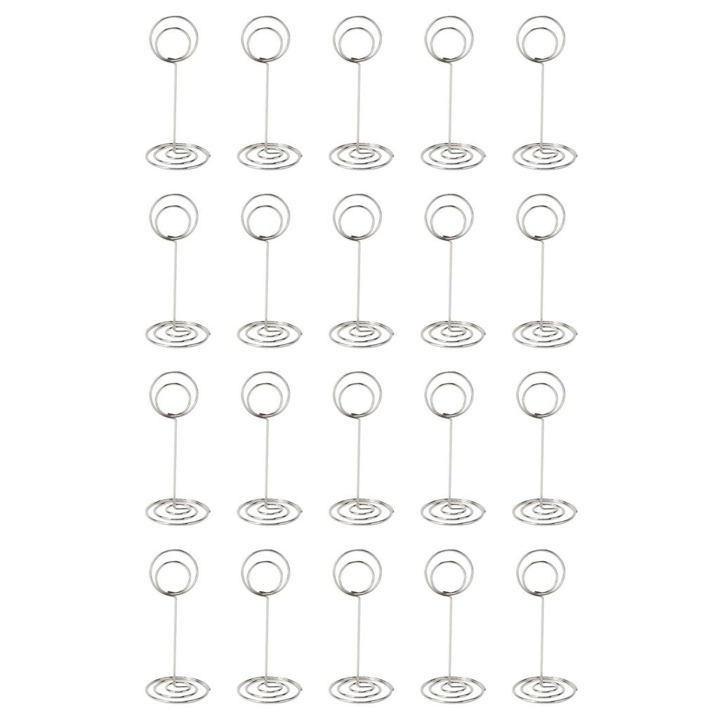 20 Pcs Table Number Holder 85mm Round Iron Place Card Holder Desktop Photo Memo Stand for Wedding Party Graduation Office