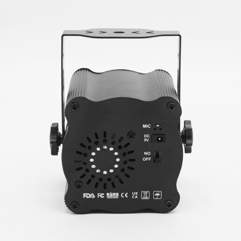 USB-лазерные фонари-360, регулируемые узоры, DJ-диско-сцена, вечерние огни, звуковая активация, светодиодный проектор RGB, функция времени с дистанционным управлением на Рождество