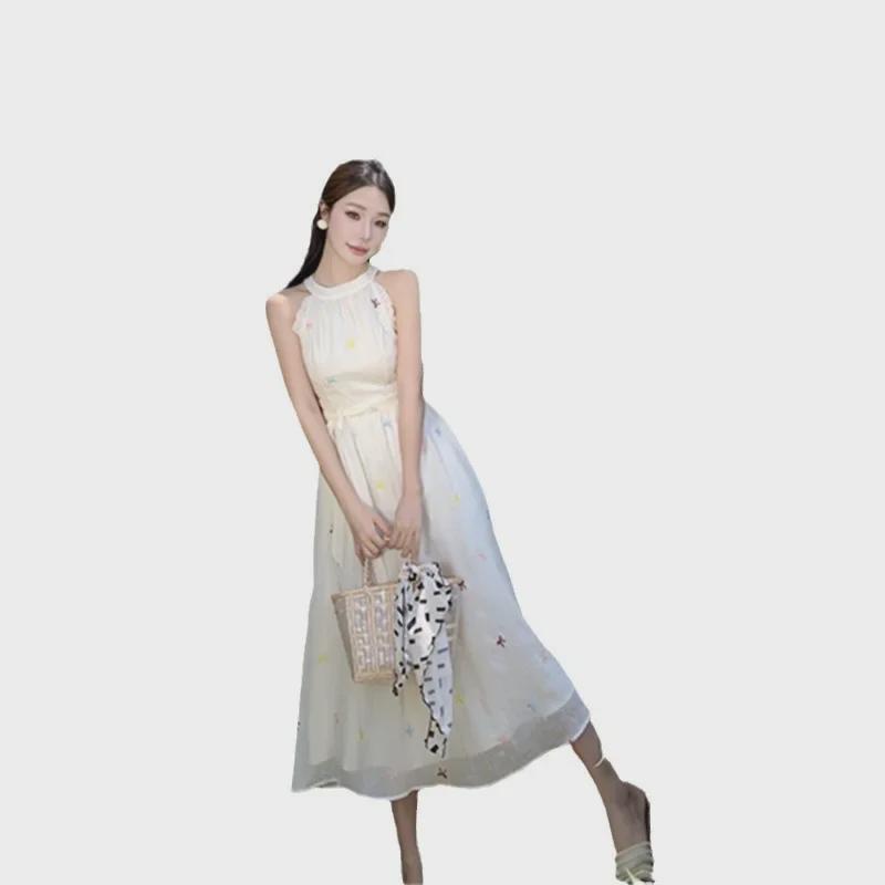 Цветочная французская богиня длинная юбка на талии: Милый, стильный летний сарафан для отпуска