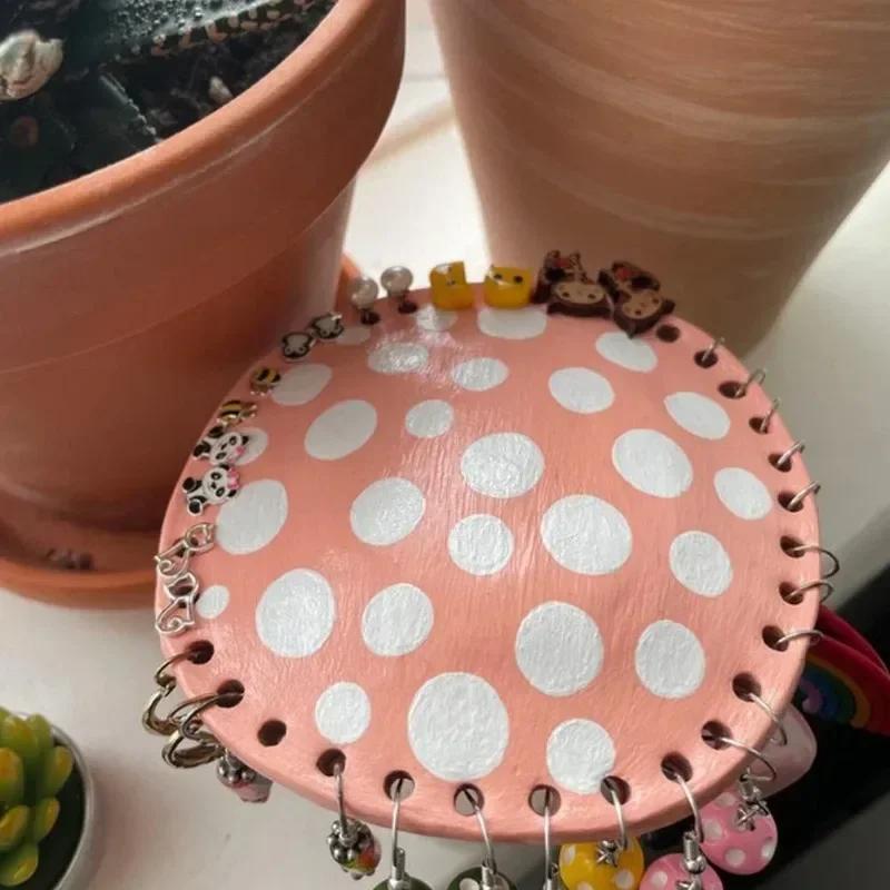 Подставка для серег в виде гриба, 26 отверстий, стойка-дисплей для хранения серег, домашний настольный органайзер из смолы, декор, ювелирные изделия 2024