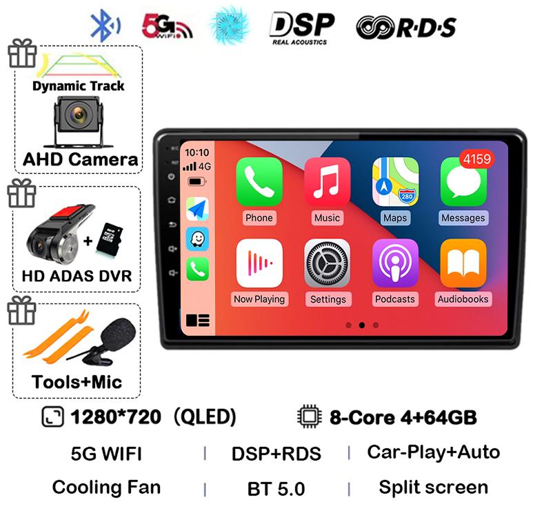 Android 14 Беспроводной Carplay Auto Для Ford Fusion 1 2005-2012 Автомагнитола GPS Навигация Мультимедийный Видеоплеер 4G WIFI Стерео