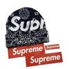 [Б/У] Шапка бини Supreme Bandana с большим логотипом темно-синего цвета