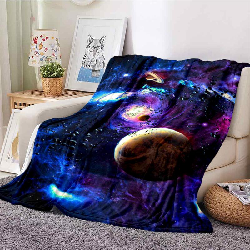 Одеяло для комнаты Galaxy Stars, ультралегкое мягкое плюшевое фланелевое одеяло для дивана-кровати, лучшие офисные подарки