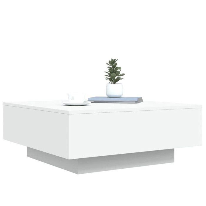 VidaXL Table basse blanc 80x80x31 cm bois d'ingénierie 836581
