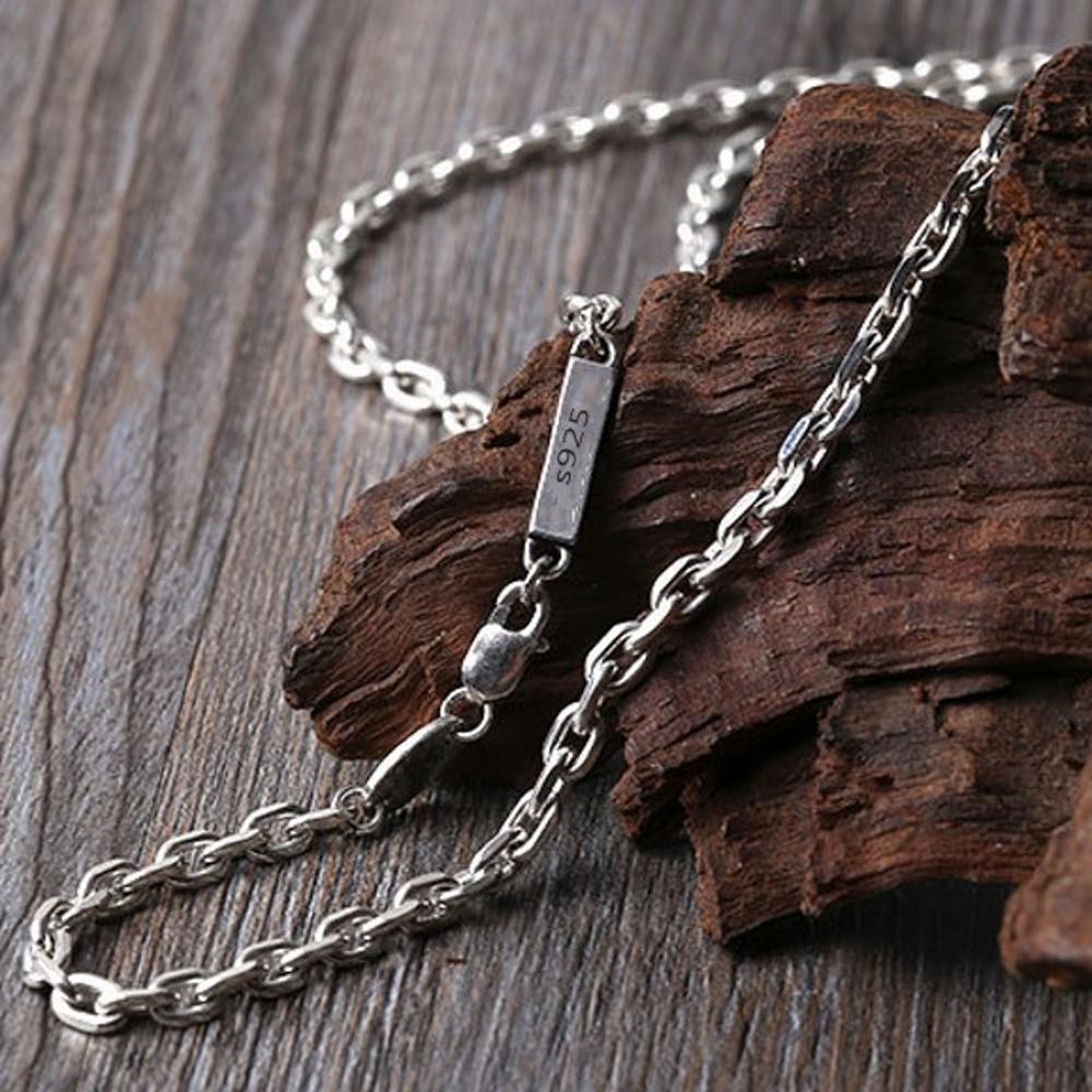 Новое ожерелье из стерлингового серебра 925 пробы, модные ювелирные изделия, прямоугольная цепочка 4 мм, настоящее твердое ожерелье из серебра 925 пробы для мужчин и женщин