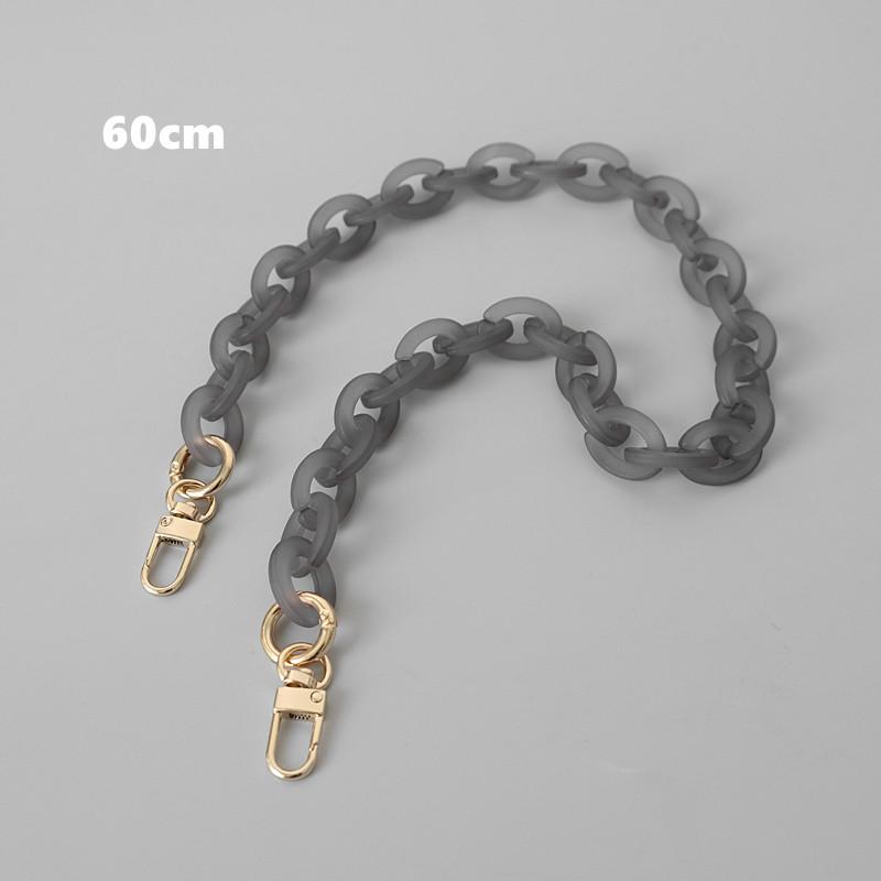 New Fashion Woman Bag Accessory Detachable Parts Replacement Chain Grey Resin Luxury Strap Women Acrylic Shoulder Handle Chain