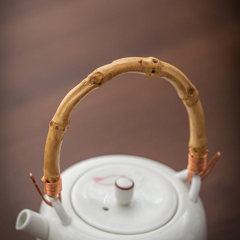 Hand-painted Japanese Style Lifting Pot Tea Pot Kung Fu Tea Set With Filter Coarse Ceramic Purple Clay Pot Ceramic Tea Pot Puer