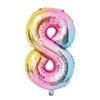 1 комплект воздушных шаров Радужный единорог 32 дюйма фольгированные шары с цифрами 1-й детский день рождения тема единорог украшения для вечеринки Baby Shower Globos