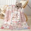 25th Birthday Celebration Blanket Soft & Cozy Suitable for Chair Office Office Chair Four Seasons Multipurpose Warmthful Decor