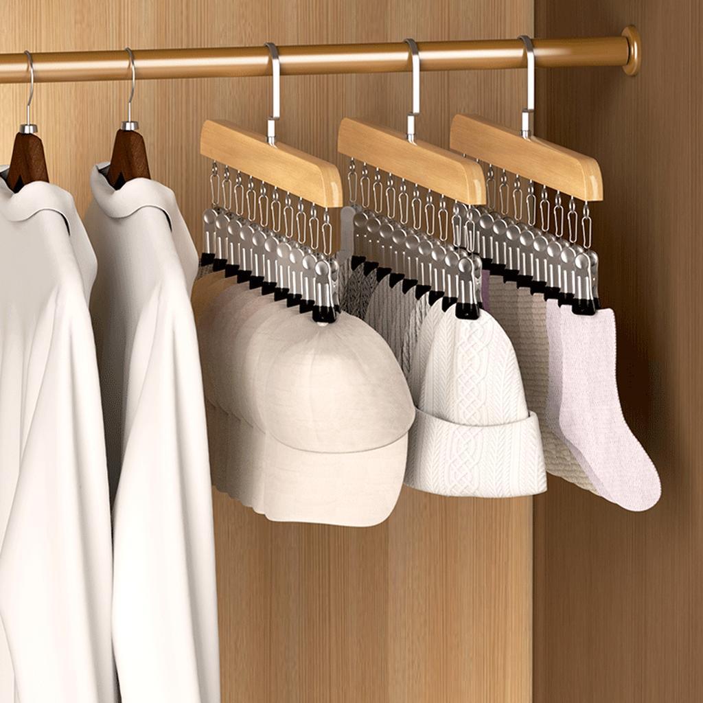 Portable 10-Clip Hanger Space Saving Hanging Closet Organizer Holds 10 Leggings Jeans Hats Shorts Socks for Dorm Room Organizati