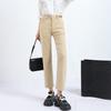 2024 Autumn Women Jeans Pants Female Elastic Basic High Waist Trousers Fashion New Ninth Pants