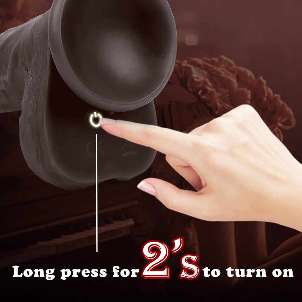 APP or Remote Control Thrusting Dildo Vibrator Sex Toy Black Realistic Vibrating Dildos for G-spot Anal Stimulation Lubisey Thick Women Masturbation