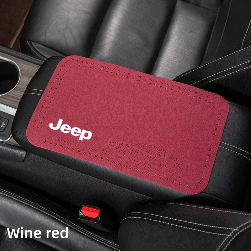 AIY5 Car Armrest Box Mat Soft Case Center Console Box Pad Mat For Jeep Grand Cherokee Wrangler JK Gladiator Compass Renegade Patriot