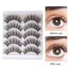 5 Pairs False Eyelashes All-match Natural Long 3D Mink Lashes Curling Fake Eye Lashes Makeup Tool for Party