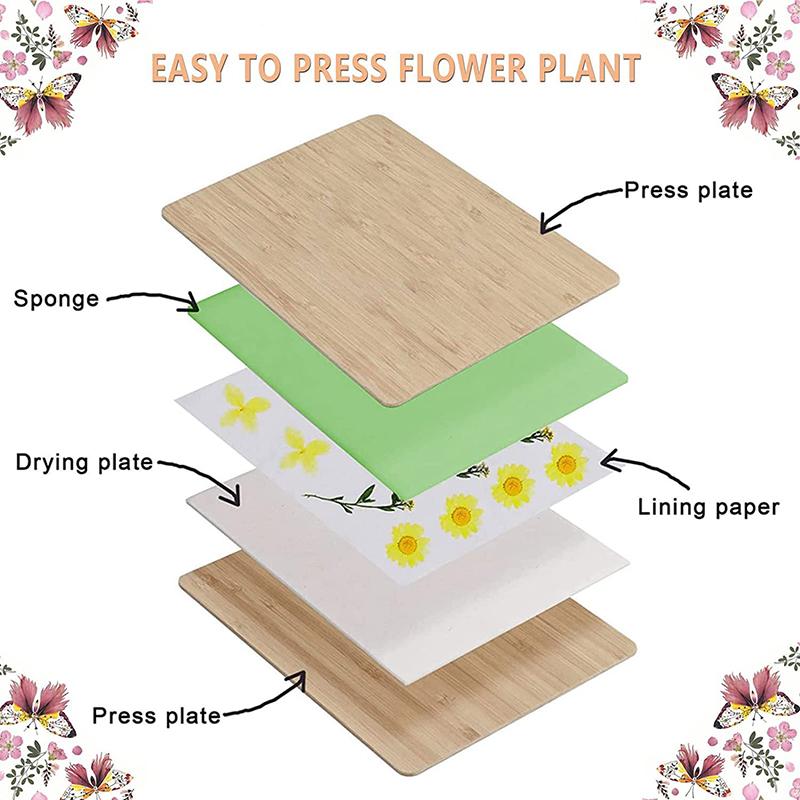 Leaf Pressing Kit Diy Press Flower Machine Tool Nature Wooden Dried Book Drying Preservation Diy Flower Preservation Crafts