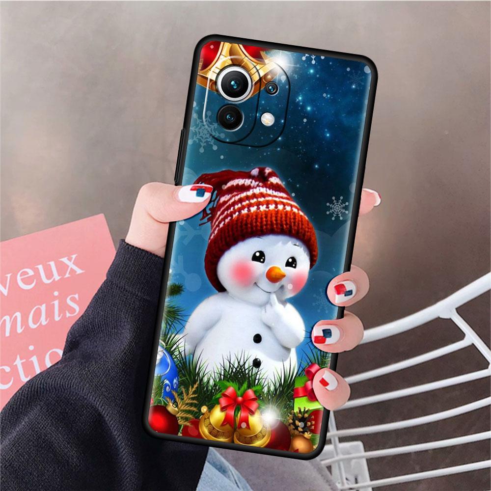 Мягкий силиконовый чехол для Xiaomi Mi 11 Lite 5G NE 11T Pro 12S Ultra 12 Note 10 10T 9T, чехол для телефона, бампер, рождественский снеговик