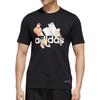 Adidas Футболка с логотипом алфавита из мультфильма и круглым вырезом, с короткими рукавами, мужские топы, черный GL0398