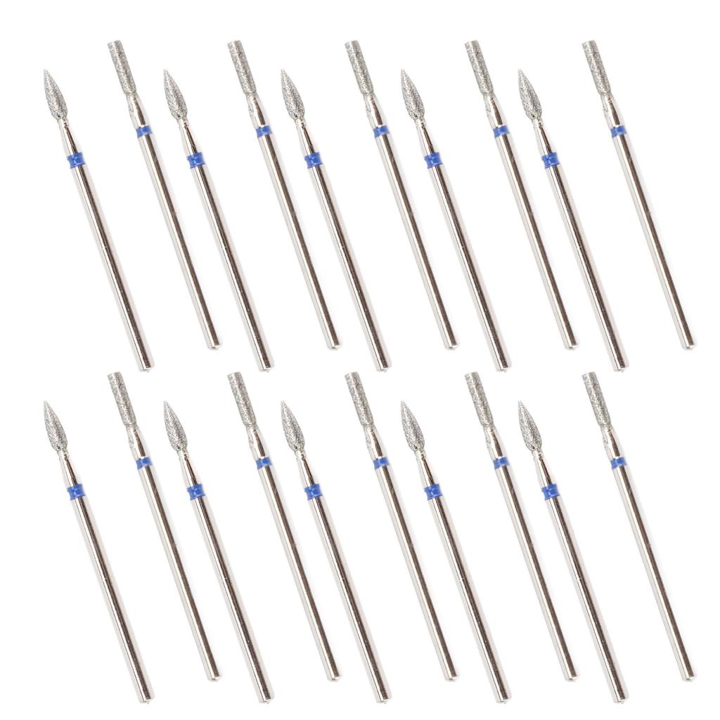 20pcs Nail Drill Bits Nail Stainless Steel Drill Bits Professional Nail Grinding Head for Electric G