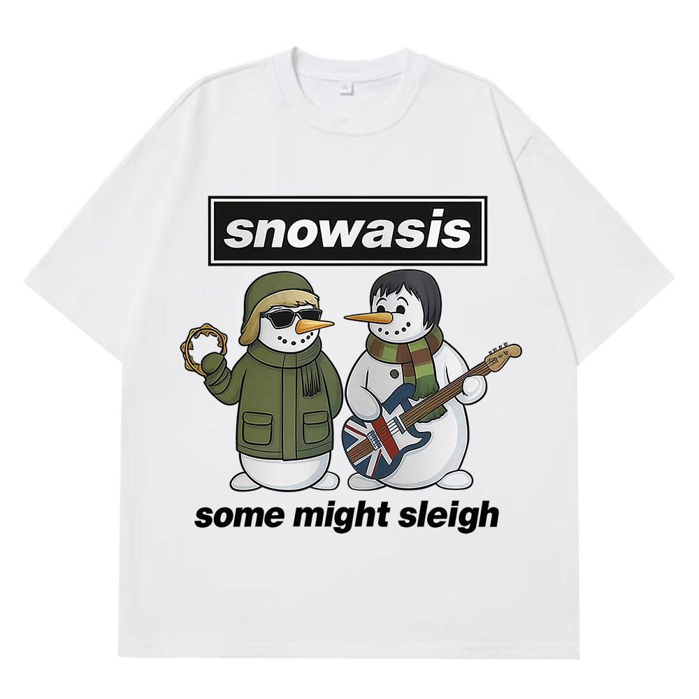 Oasis Christmas funny meme T shirt men women Harajuku hiphop Tshirt cotton oversized Loose casual and retro ONeck Tshirts