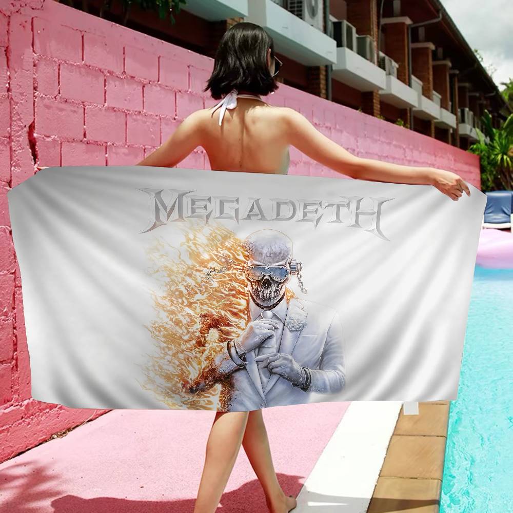 M-Megadeths Хэви-метал Рок-группа Микрофибра Пляжное полотенце Впитывающее Быстросохнущее Мягкое Йога Плавание Курорт Альпинизм Полотенце