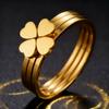 Stainless steel ring for women, niche high-end light luxury, non-fading, Instagram-style rose gold studded with tiny stars, women’s jewelry design.