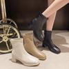 Осенняя и зимняя обувь больших размеров, удобные, на толстой подошве, на толстом каблуке, женские сапоги на высоком каблуке