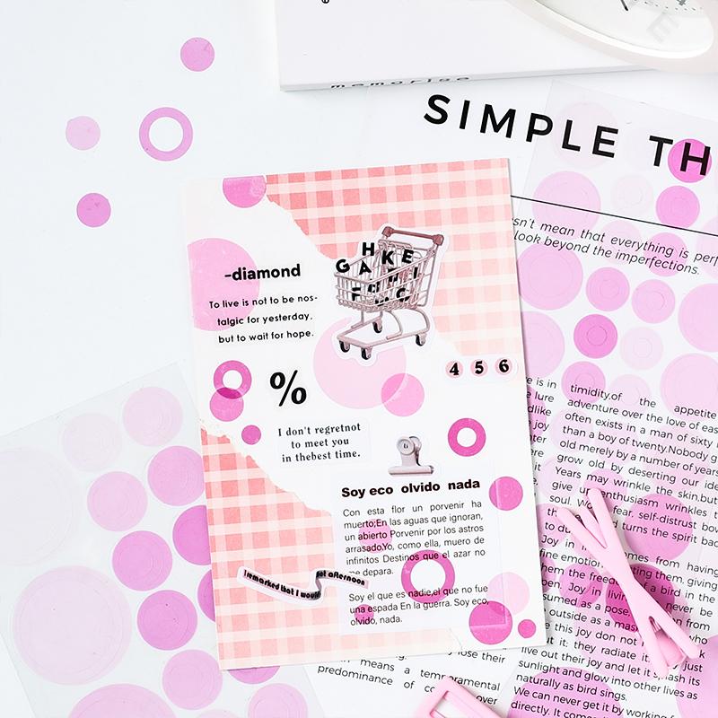 Multi Color Dot Stickers 6pcs/pack, Removable Self-Adhesive Round Tags PET Stickers Waterproof, Decoration Stickers