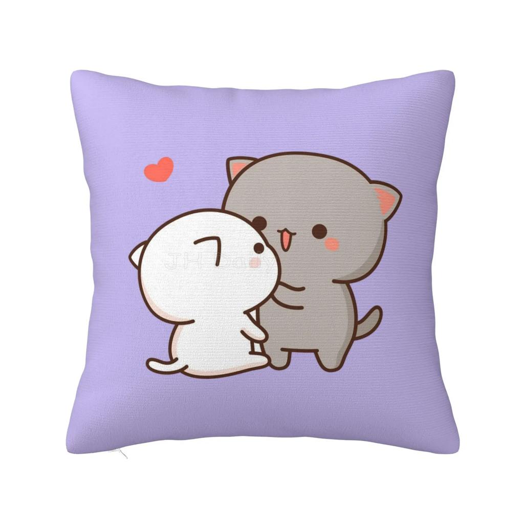 Peach and Goma Pillow Case Mocha Mochi Peach Cat Cushion Cover Pillow Cover Decorative Pillows for Sofa Car Pillowcase xcm