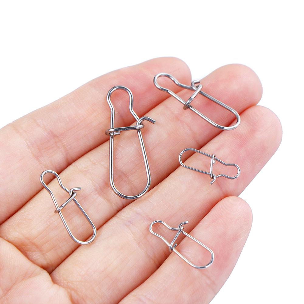 Stainless Steel Swivel Lure Connector Lock Snap Connector Swivel Connector Fishing Snaps Clips