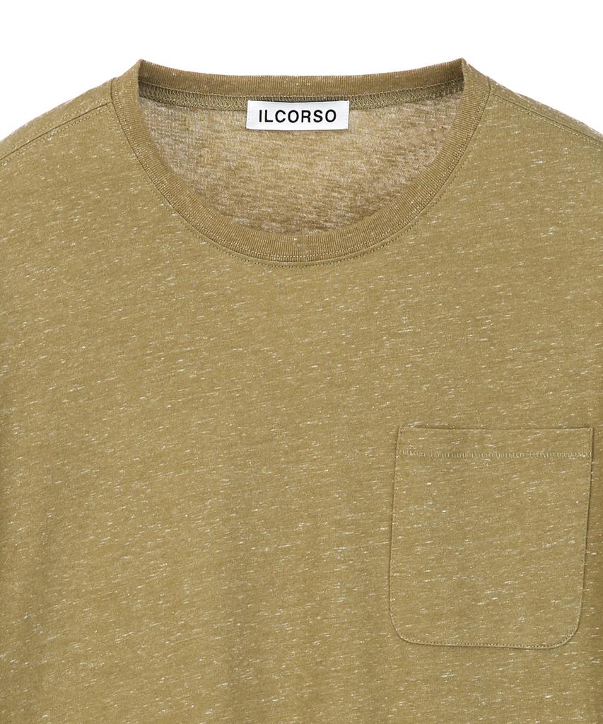 IL CORSO Slub Long Sleeve T-Shirt Khaki