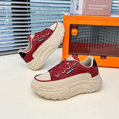 Обувь Daddy для девочек 2025 года, весна, новая корейская версия, универсальная студенческая обувь на толстой подошве, женская повседневная обувь, дышащая женская обувь Q017