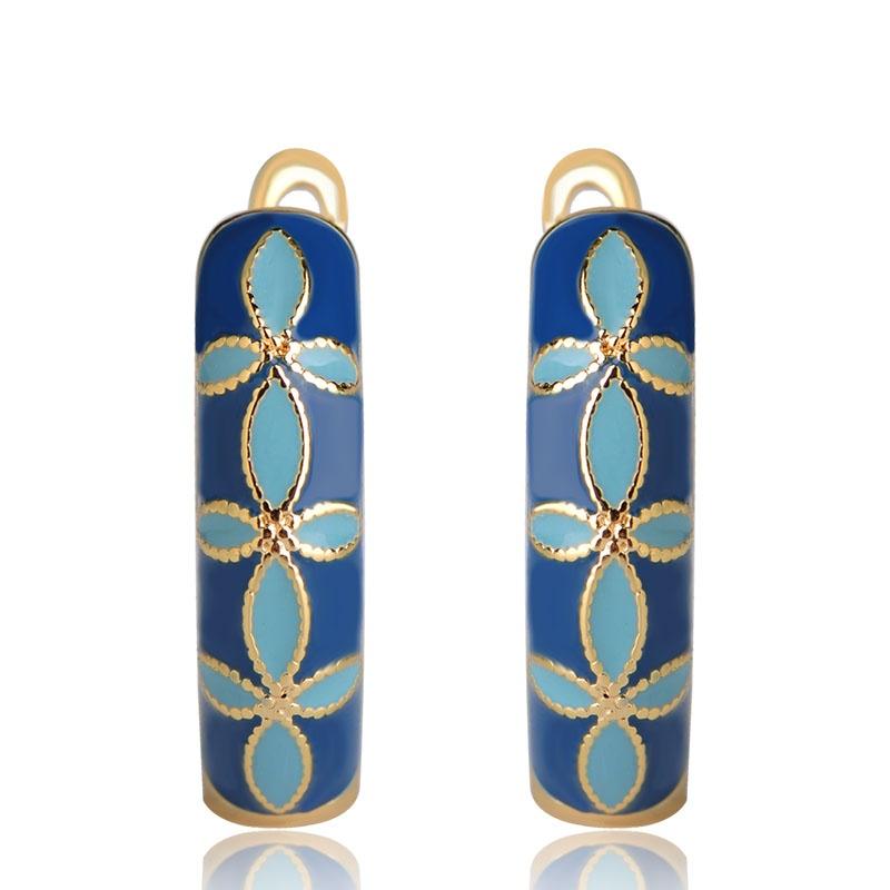 Женские серьги из ювелирной эмали с английским замком. Размер: 2 * 0,6 см