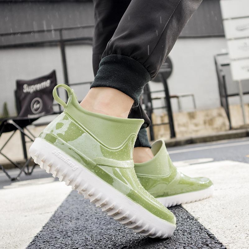 Модные нескользящие резиновые сапоги мужские водонепроницаемые туфли плюшевые теплые рыболовные туфли нескользящие зимние ботинки мужские резиновые сапоги Zapatos De Mujer9